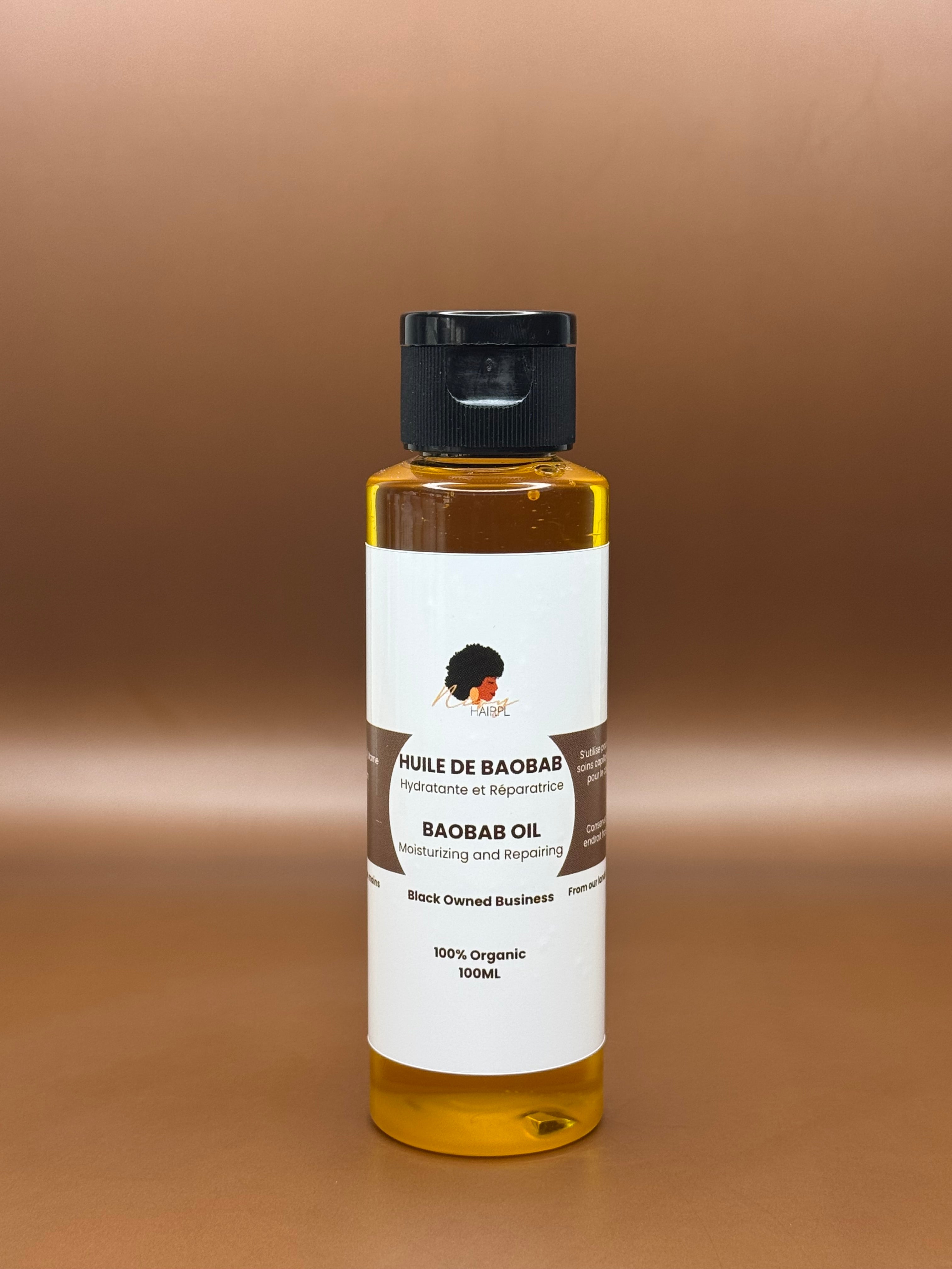 Huile de Baobab Vierge – Pressée à Froid