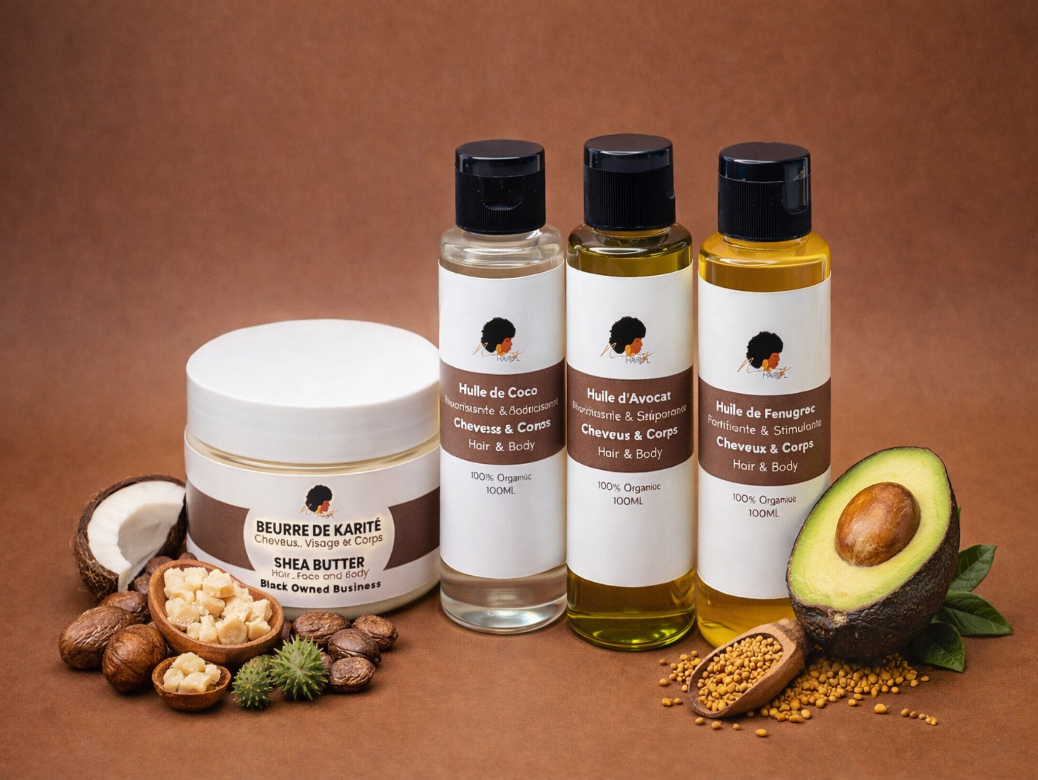 Lot 3 Huiles Végétales + Beurre de Karité