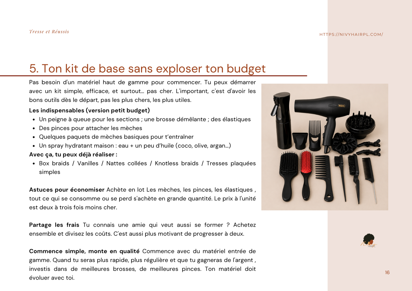 Tresse et Réussis — Le guide complet pour lancer ton activité de tresseuse NivyHairPL Tresse et Réussis — Le guide complet pour lancer ton activité de tresseuse