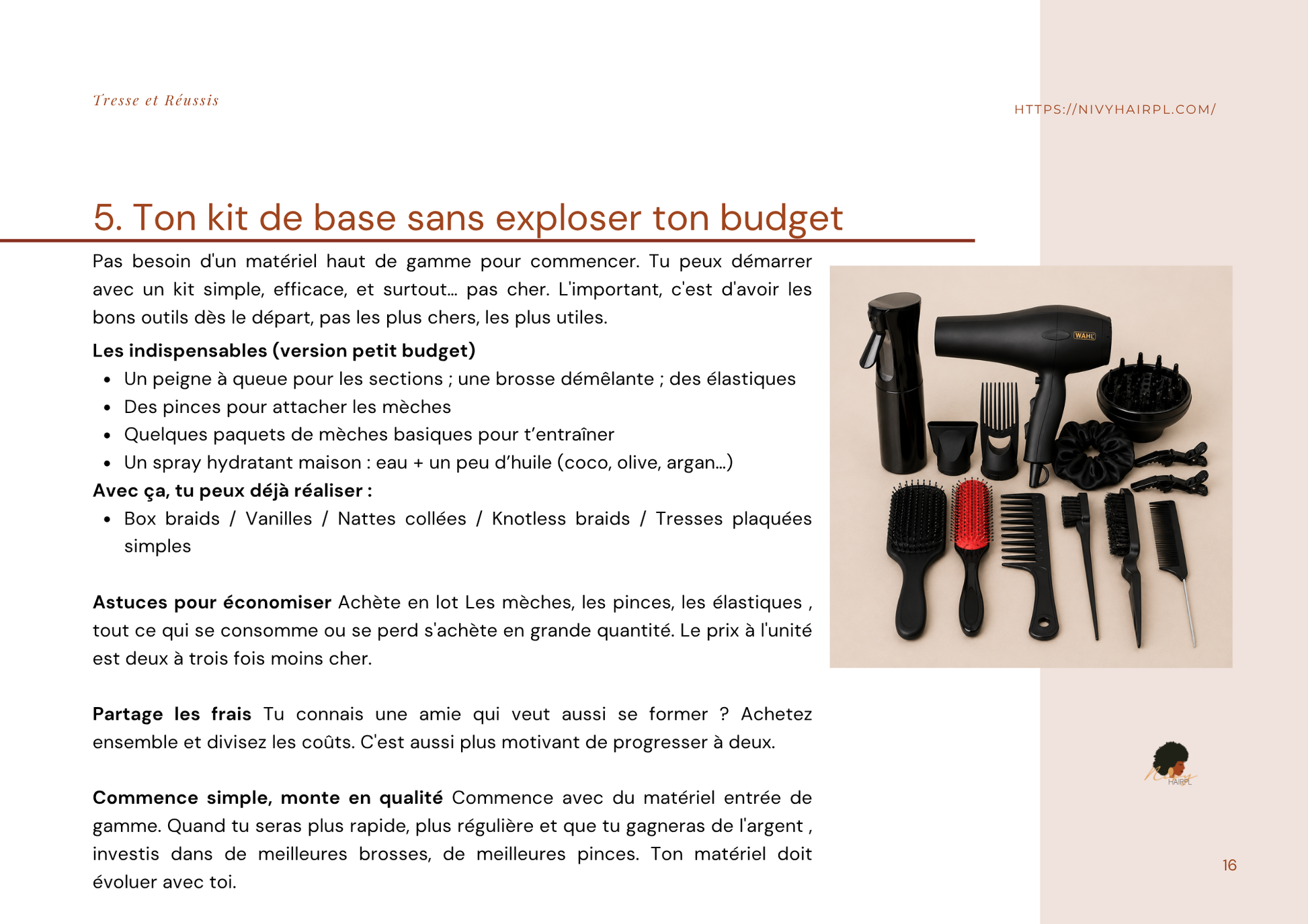 Tresse et Réussis — Le guide complet pour lancer ton activité de tresseuse NivyHairPL Tresse et Réussis — Le guide complet pour lancer ton activité de tresseuse
