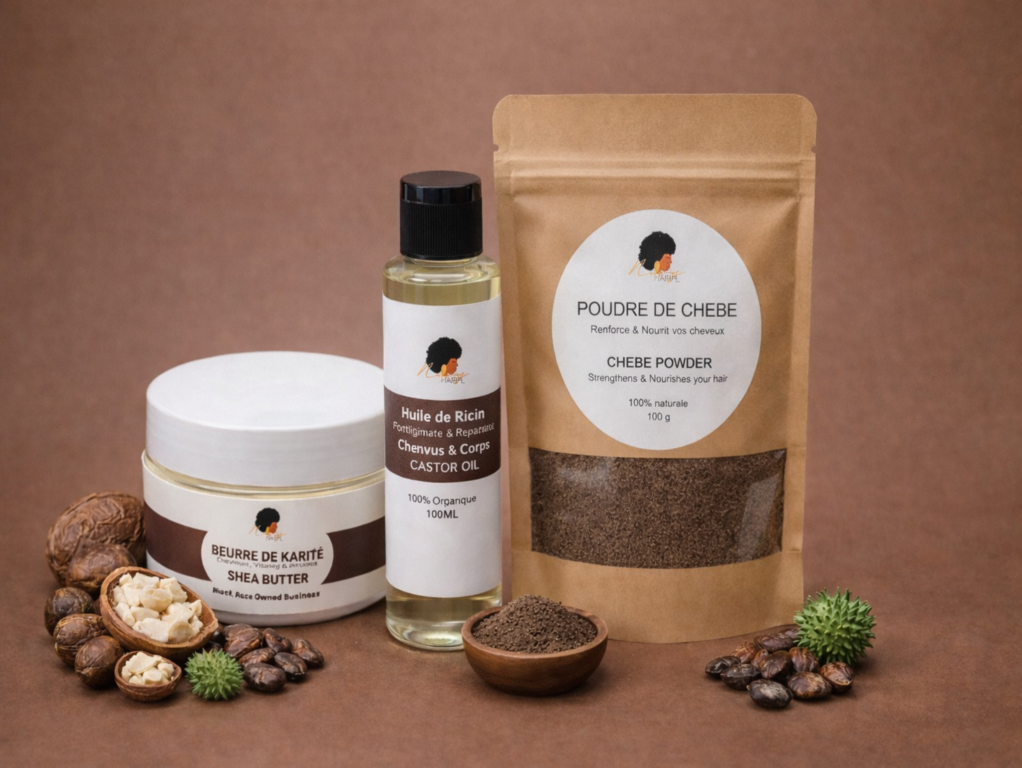 Routine Cheveux Naturels — Ricin + Karité + Chébé