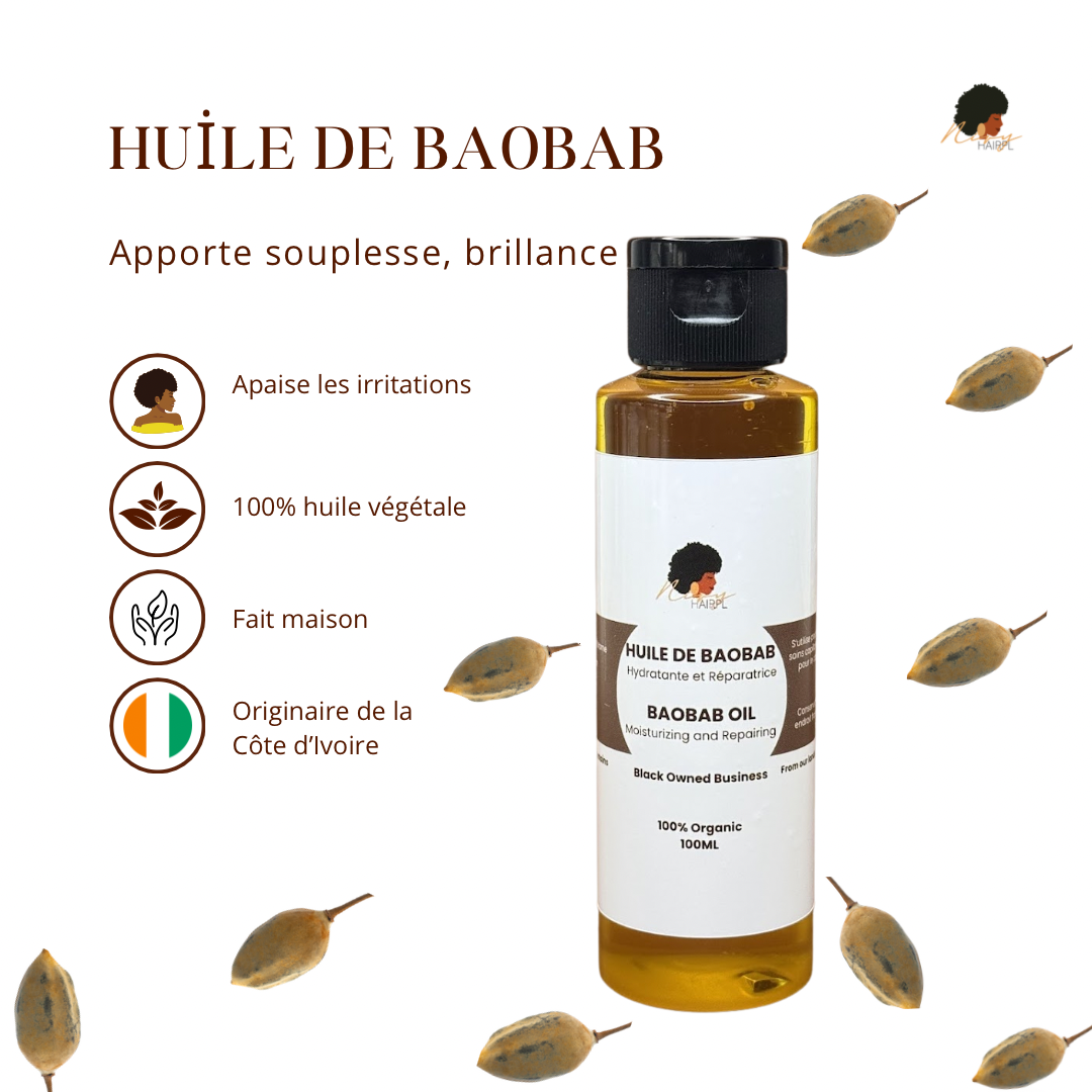 Huile de Baobab Vierge – Pressée à Froid